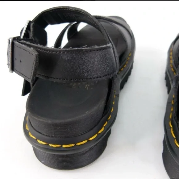 Dr Martens Voss II Quad Platform Sandals Athena Leather Black Women's 9 (N161) - Picture 8 of 11